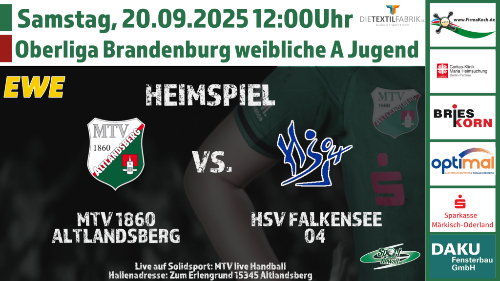 MTV 1860 Altlandsberg gegen HSV Falkensee 04