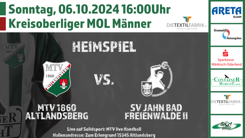 MTV 1860 Altlandsberg gegen SV Jahn Bad Freienwalde II