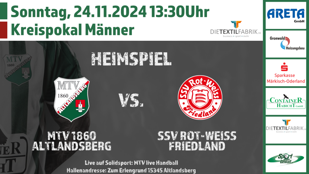 MTV 1860 Altlandsberg gegen SSV Rot-Weiß Friedland
