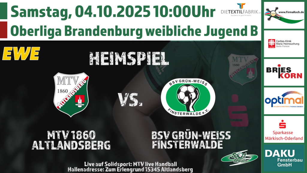 MTV 1860 Altlandsberg gegen BSV Grün-Weiß Finsterwalde