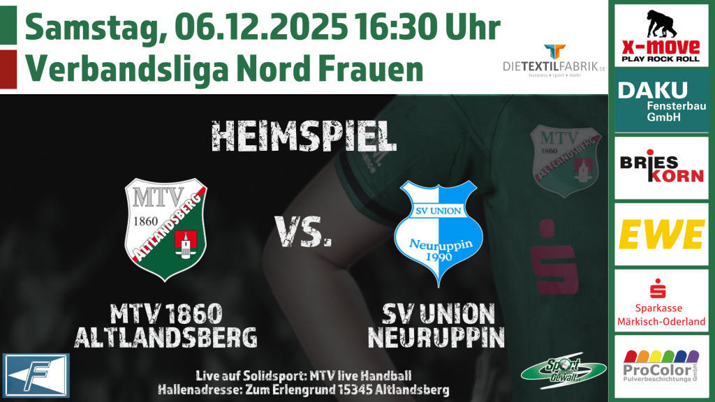 MTV 1860 Altlandsberg gegen SV Union Neuruppin
