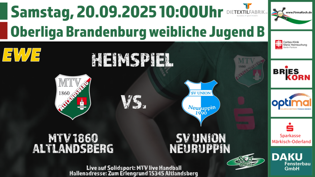 MTV 1860 Altlandsberg gegen SV Union Neuruppin