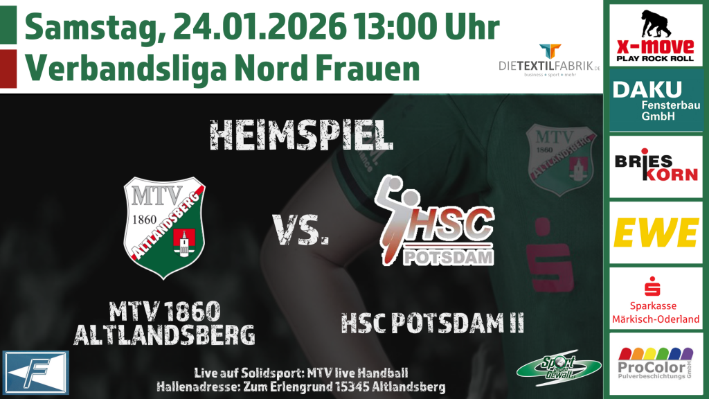 MTV 1860 Altlandsberg gegen HSC Potsdam II